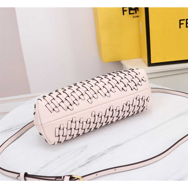 F**di small style first interwoven leather bag pink