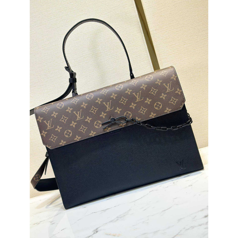 l**is V*t*n robusto briefcase monogram taiga brown&black