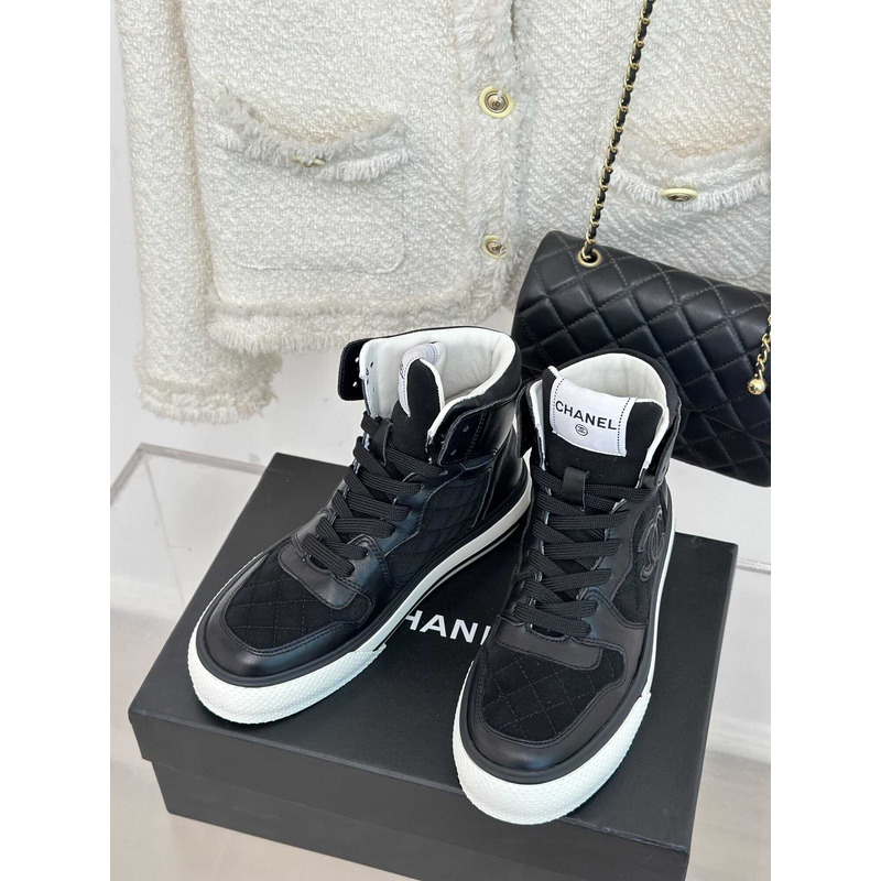 Ch*el sneakers high top black