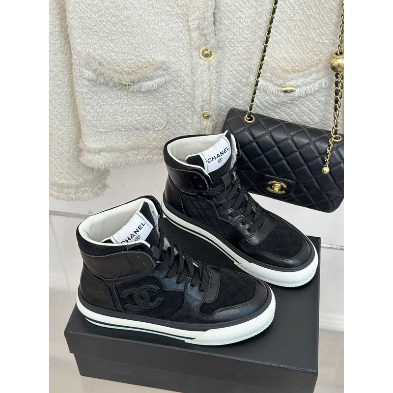 Ch*el sneakers high top black