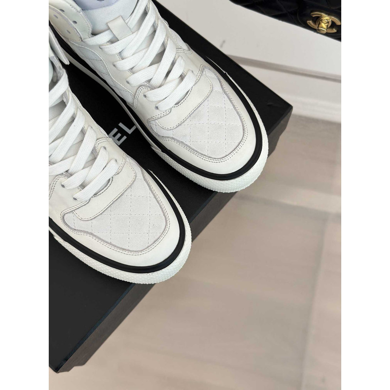 Ch*el sneakers high top white