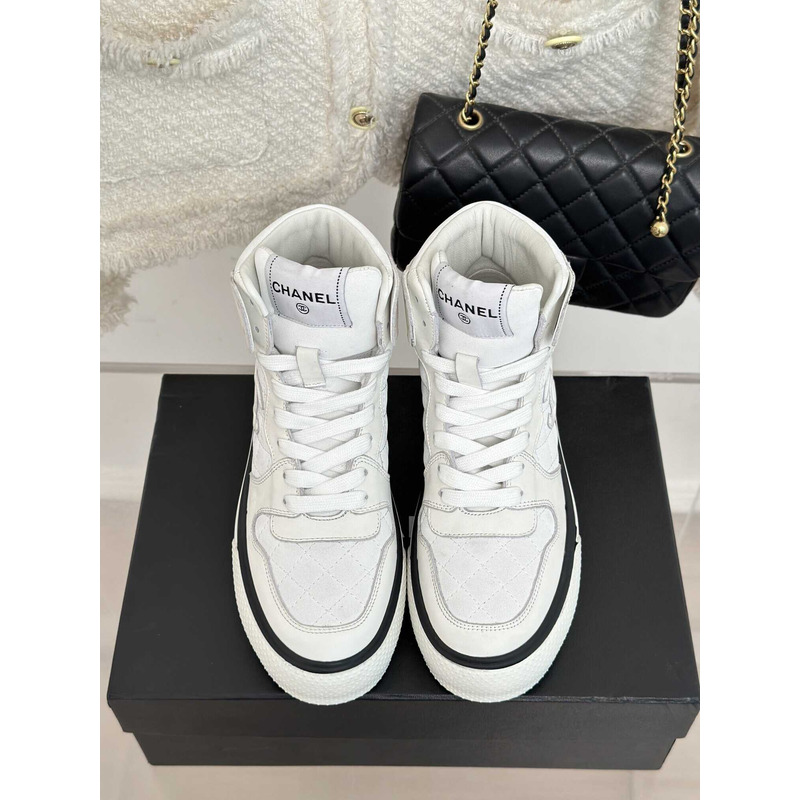 Ch*el sneakers high top white