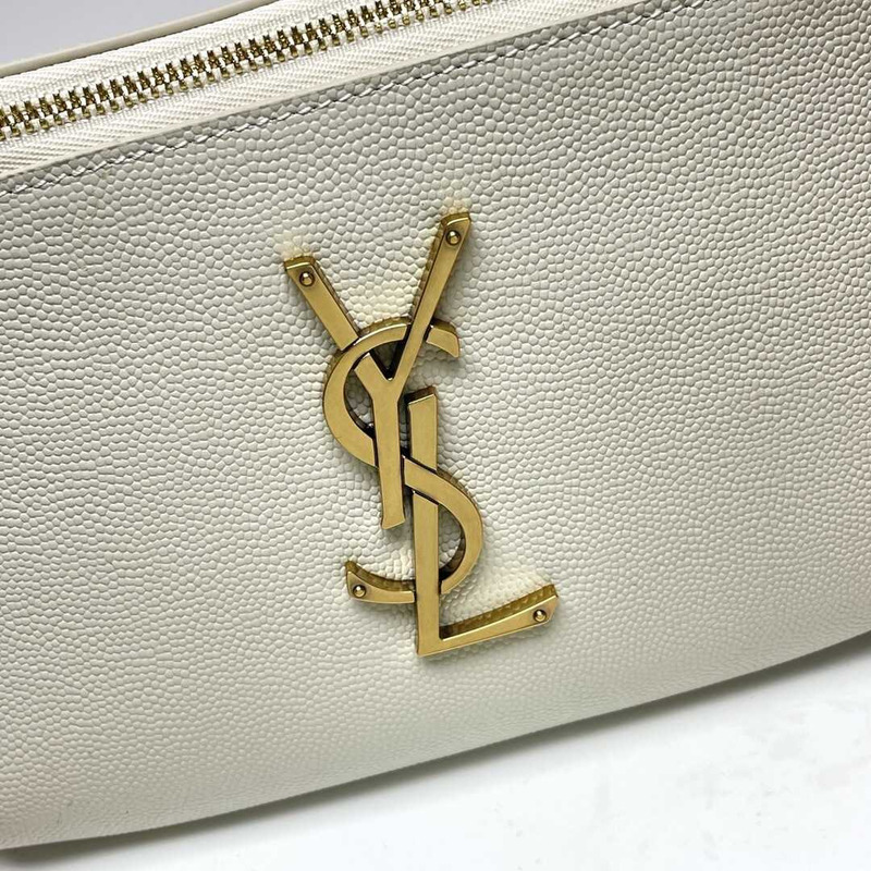 Saint Laurent Grain De Poudre Monogram Belt Bag Blanc Vintage White