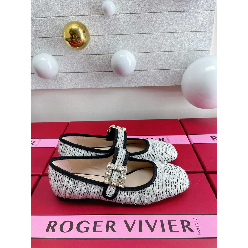 Roger Vivier Très Vivier Babies Ballet Flats White