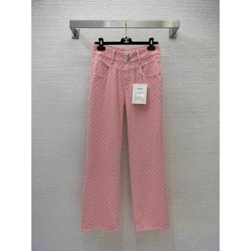 Ch*el denim pants pink