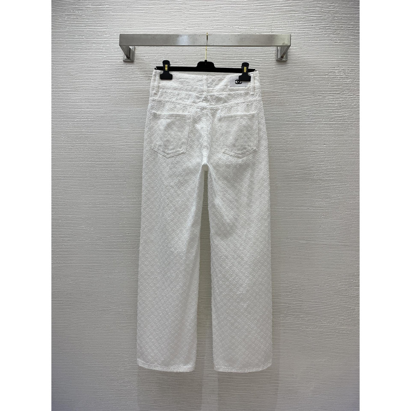 Ch*el denim pants white