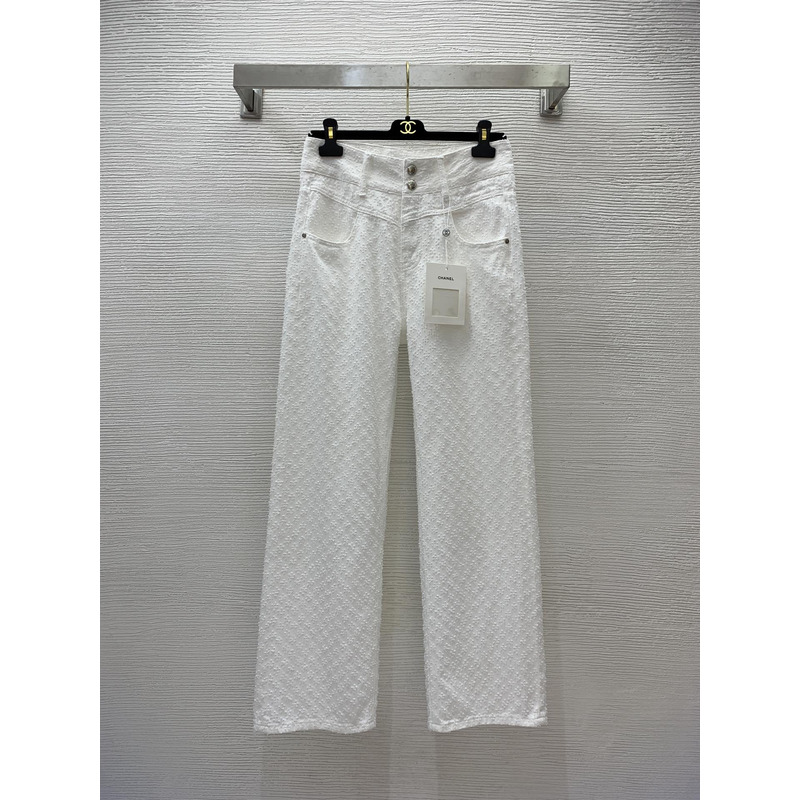 Ch*el denim pants white