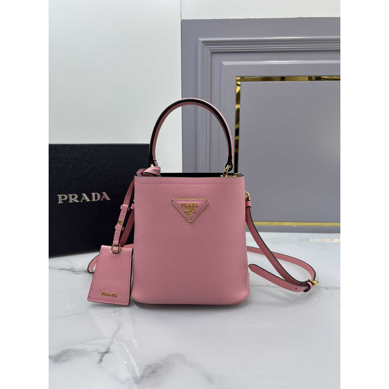 Pra*a double small saffiano bag pink