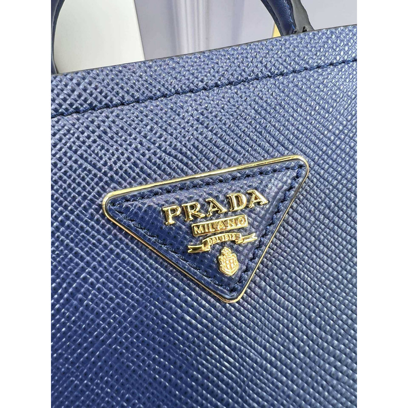 Pra*a double small saffiano bag navy blue