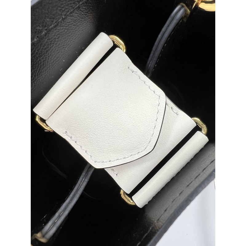 Pra*a double small saffiano bag white