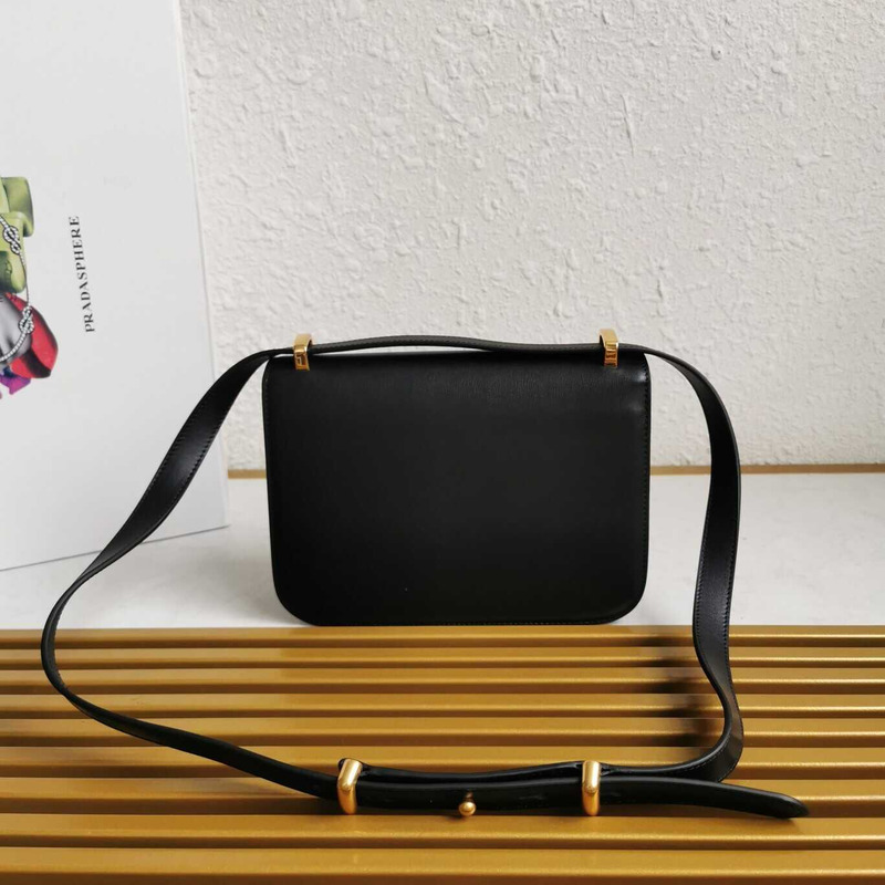 Pra*a emblème leather bag black