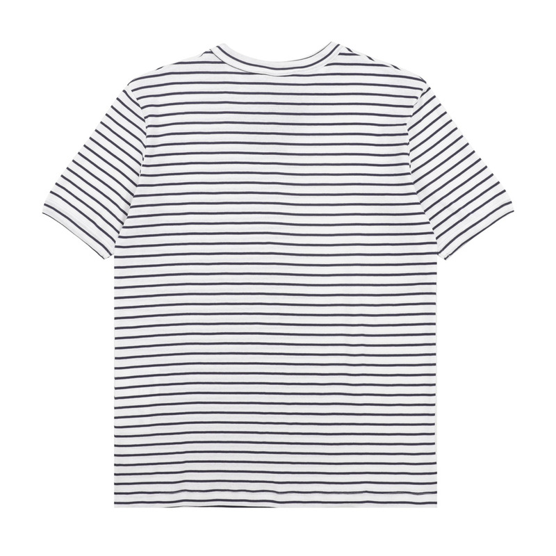 Pra*a triangle logo striped crewneck t-shirt