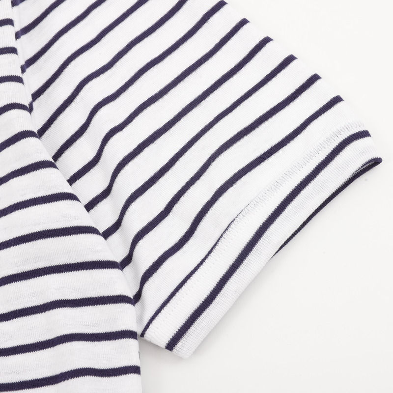 Pra*a triangle logo striped crewneck t-shirt