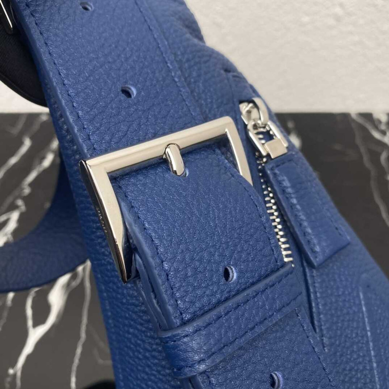 Pra*a cross leather bag blue