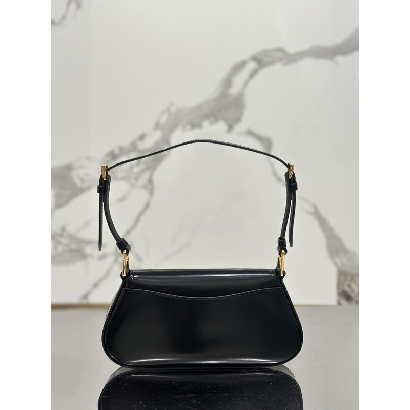 Pra*a brushed leather shoulder bag black