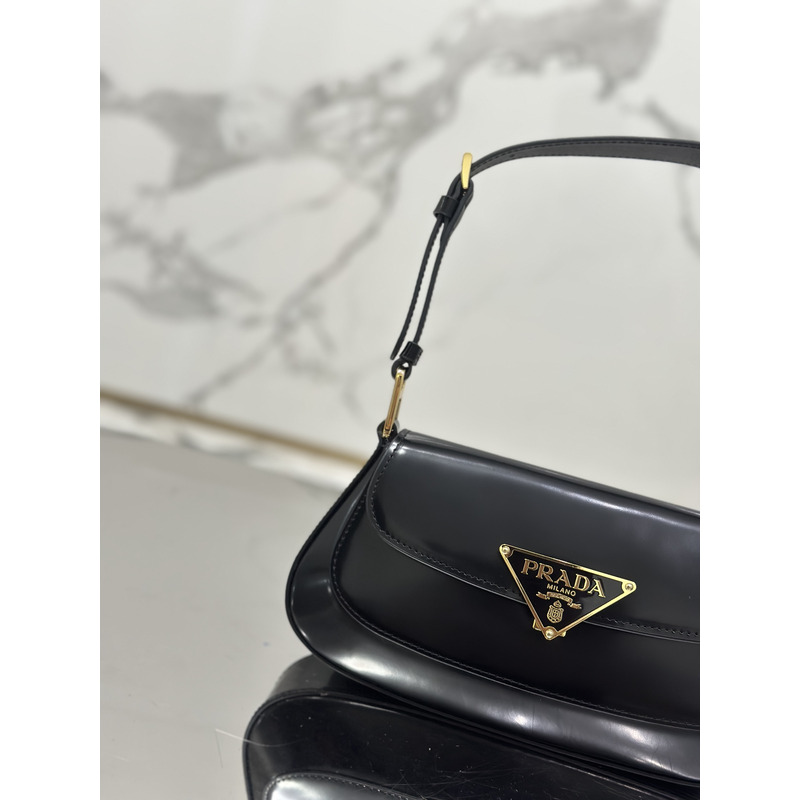 Pra*a brushed leather shoulder bag black