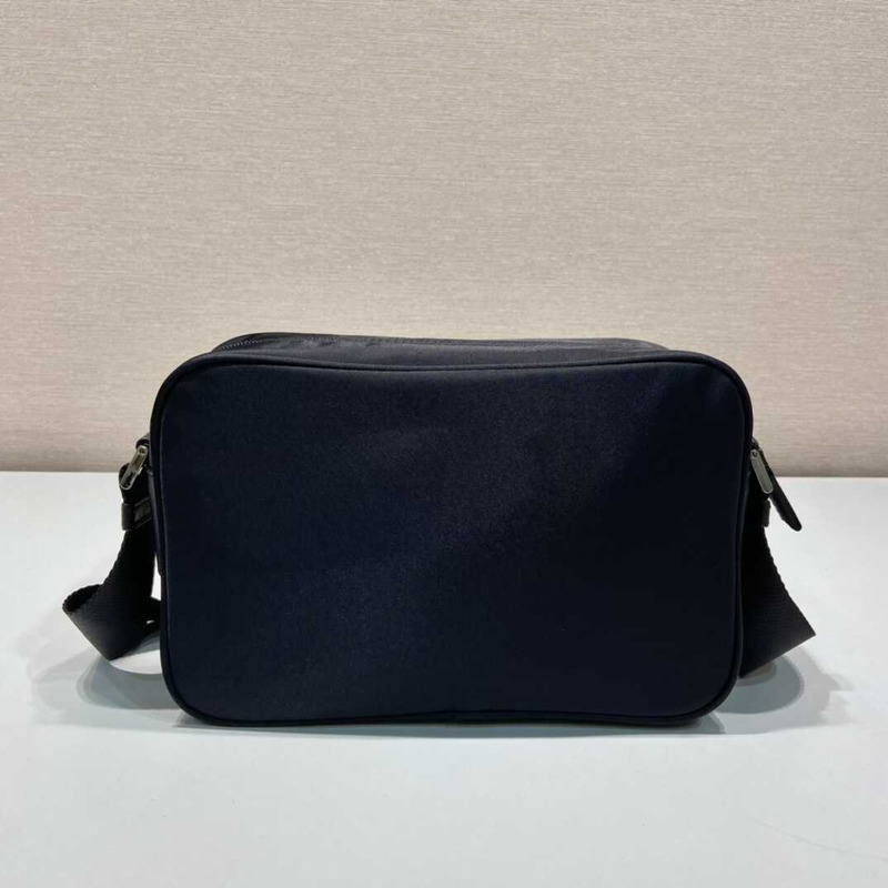 Pra*a logo plaque shoulder bag black