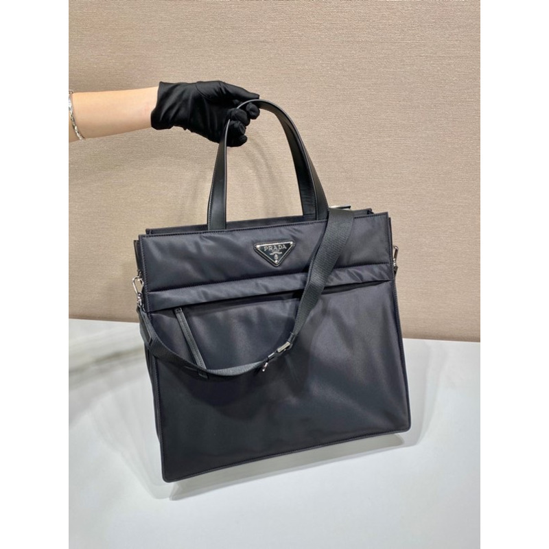 Pra*a re-nylon regenerated nylon tote bag black