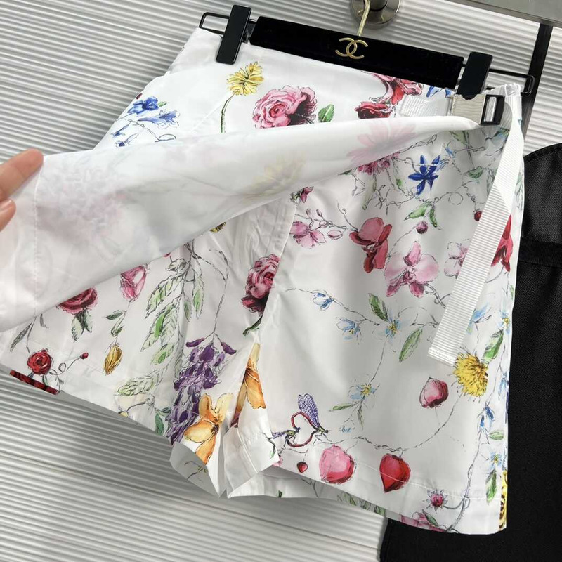 D*or cotton skirt with flowers white