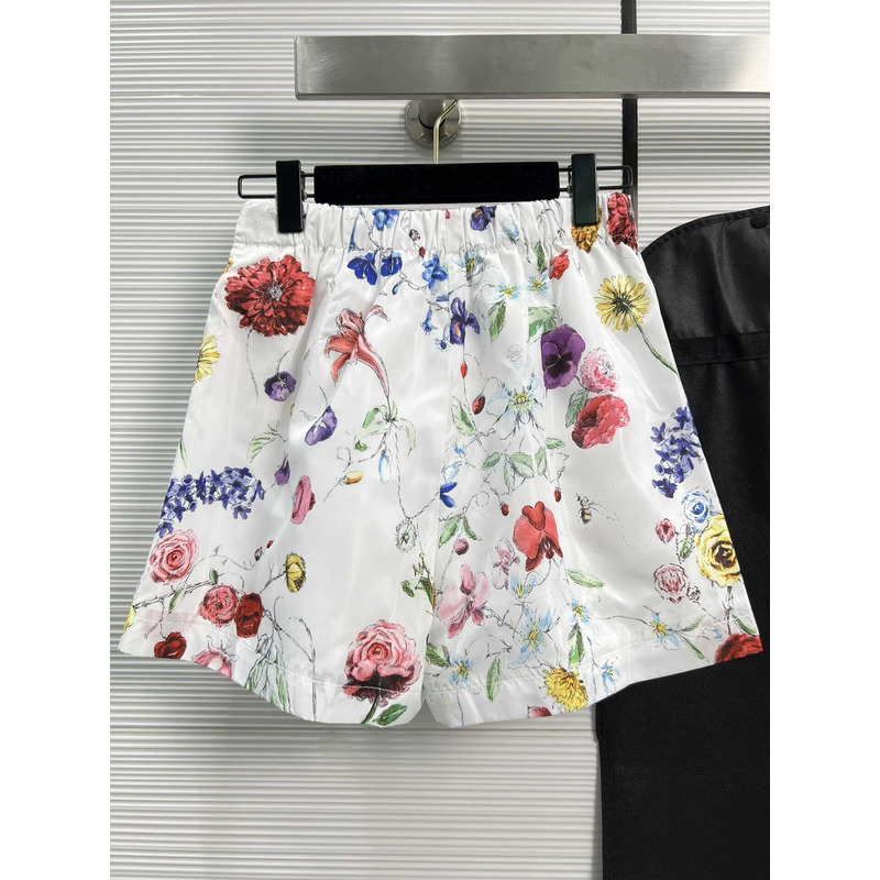 D*or cotton skirt with flowers white