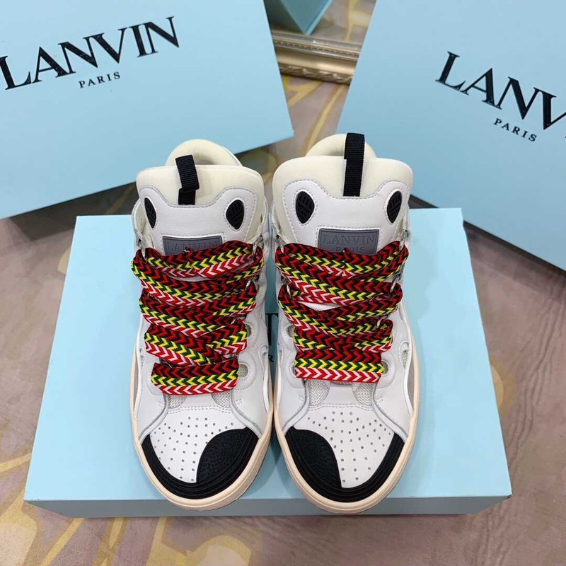 Lanvin Pre-owned Leather Curb Black White In Green/Yellow/Red