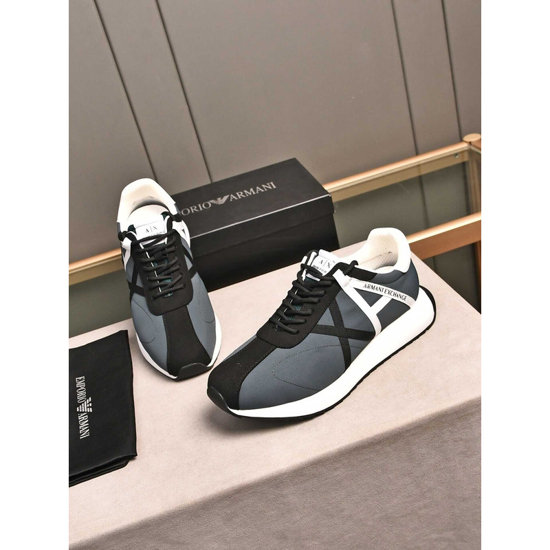 Armani Exchange Logo Low Top Sneaker Black&Grey