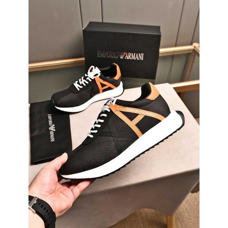 Armani Exchange Logo Low Top Sneaker Black&Orange