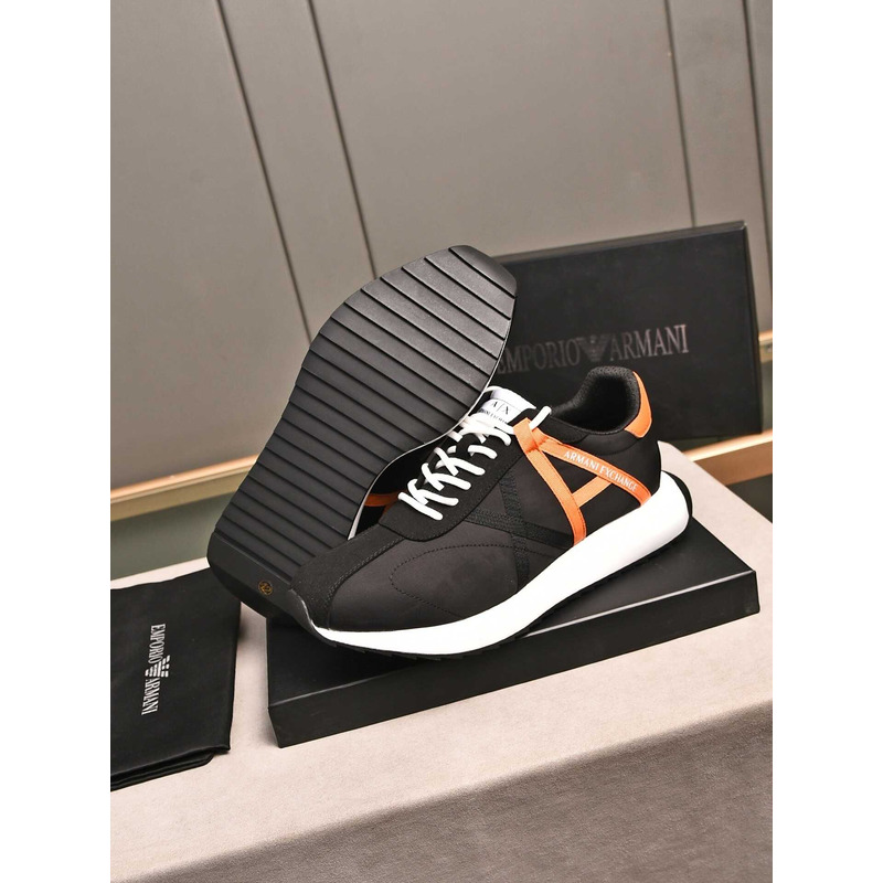 Armani Exchange Logo Low Top Sneaker Black&Orange