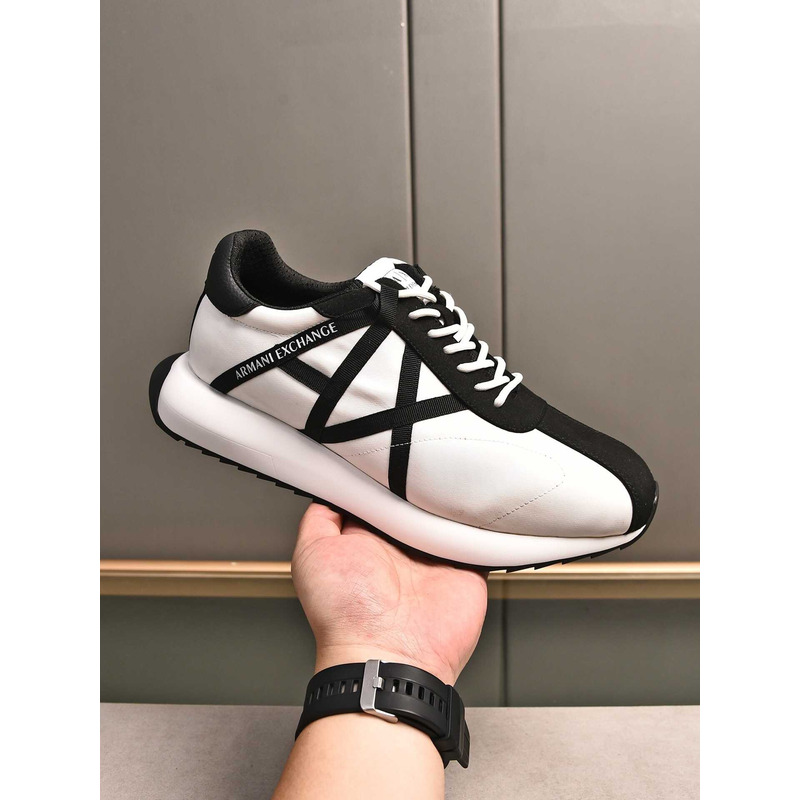 Armani Exchange Logo Low Top Sneaker Black&White