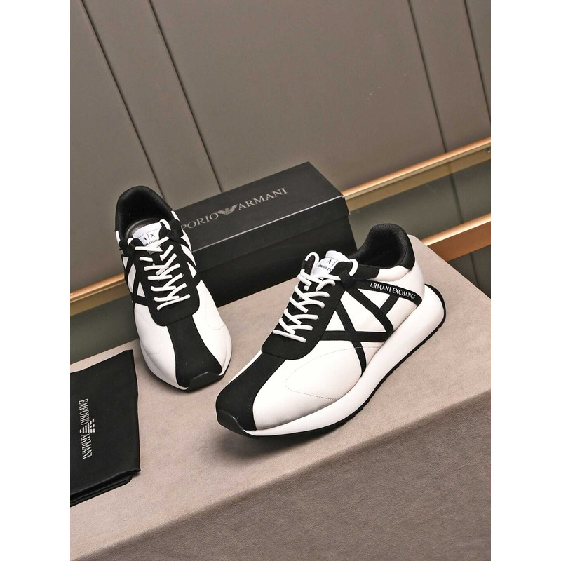 Armani Exchange Logo Low Top Sneaker Black&White