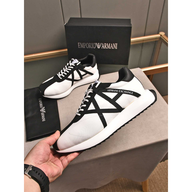 Armani Exchange Logo Low Top Sneaker Black&White