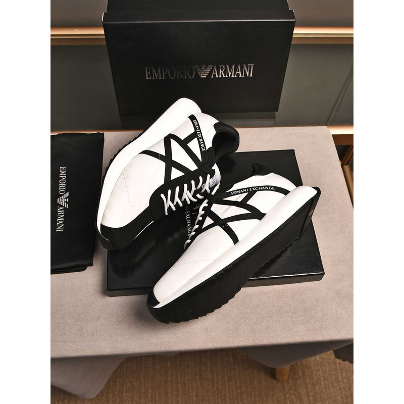 Armani Exchange Logo Low Top Sneaker Black&White