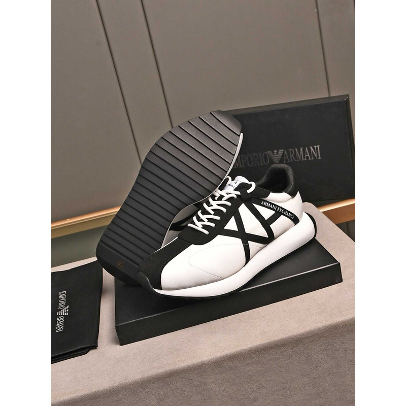 Armani Exchange Logo Low Top Sneaker Black&White