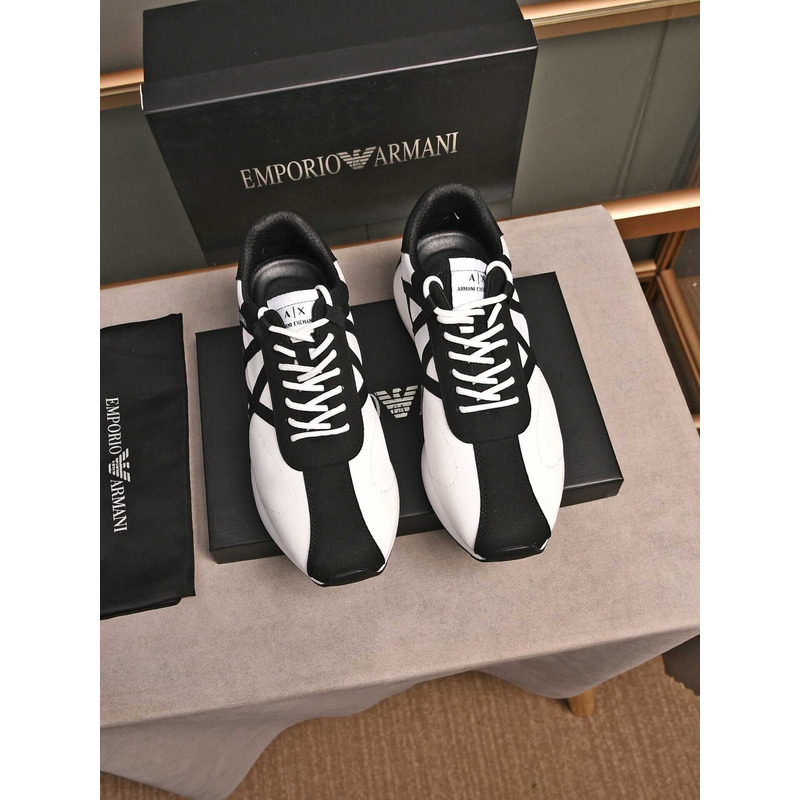 Armani Exchange Logo Low Top Sneaker Black&White