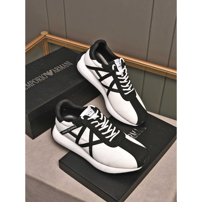 Armani Exchange Logo Low Top Sneaker Black&White