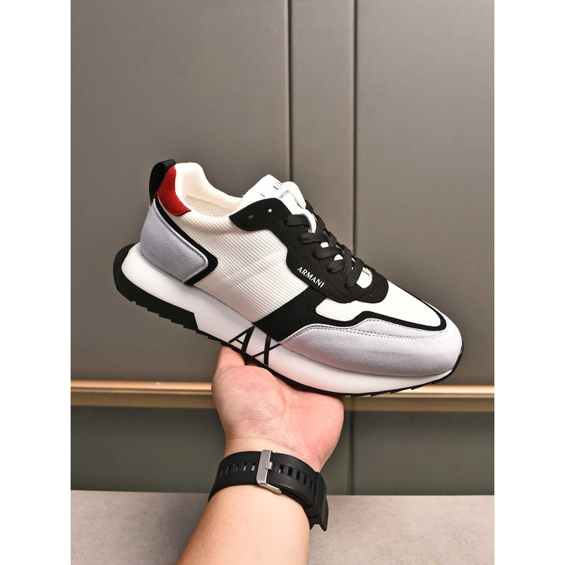 Armani Exchange Low-Top Sneaker With Logo Print White&Grey