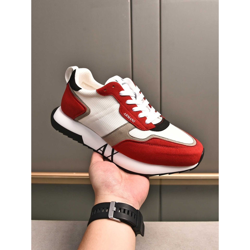 Armani Exchange Low-Top Sneaker With Logo Print Red