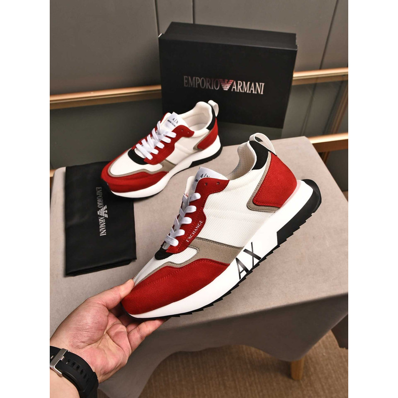 Armani Exchange Low-Top Sneaker With Logo Print Red