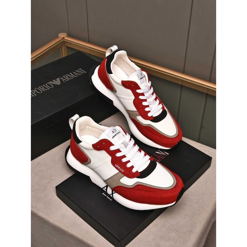 Armani Exchange Low-Top Sneaker With Logo Print Red