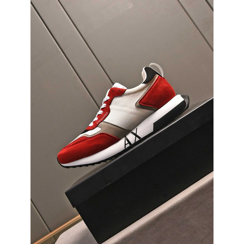 Armani Exchange Low-Top Sneaker With Logo Print Red