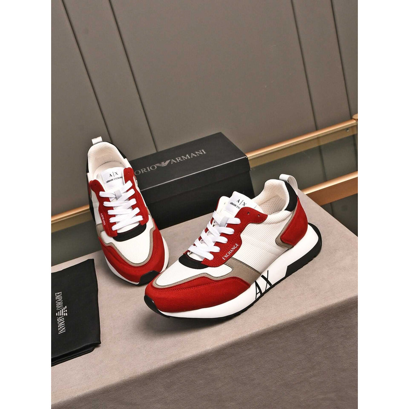 Armani Exchange Low-Top Sneaker With Logo Print Red