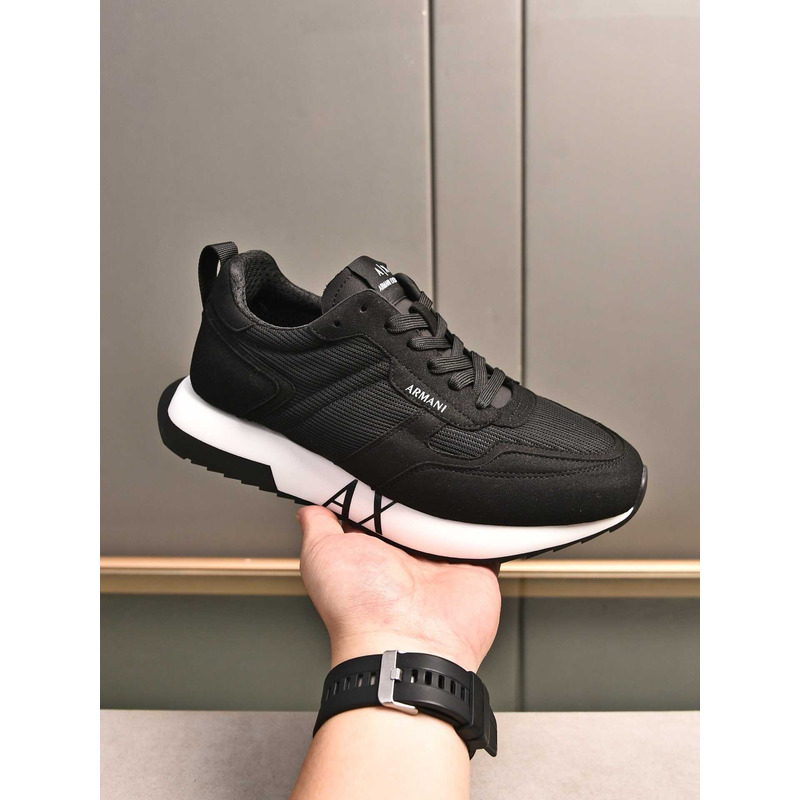 Armani Exchange Low-Top Sneaker With Logo Print Black