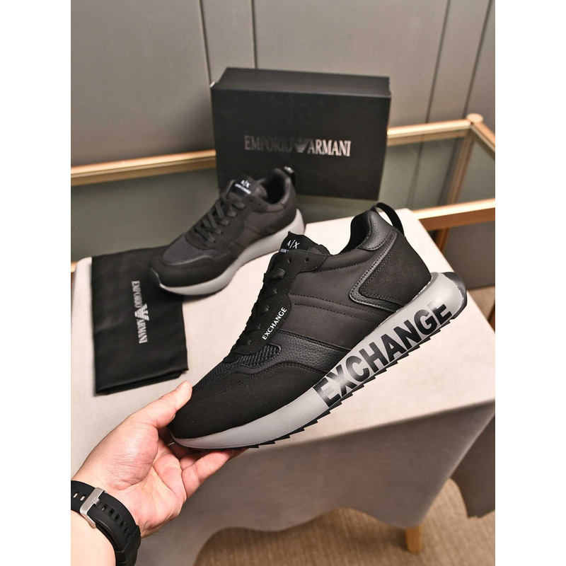 Armani Exchange Logo Low Top Sneaker Black