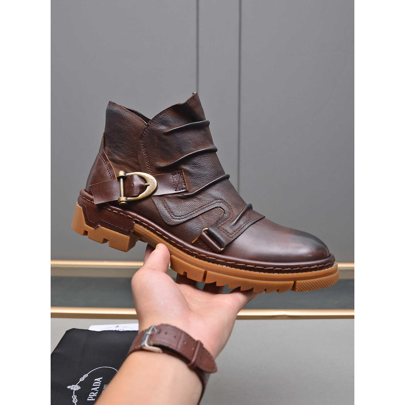 Pra*a men\''s leather boots brown