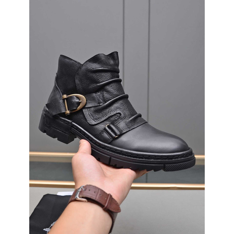 Pra*a men\''s leather boots black