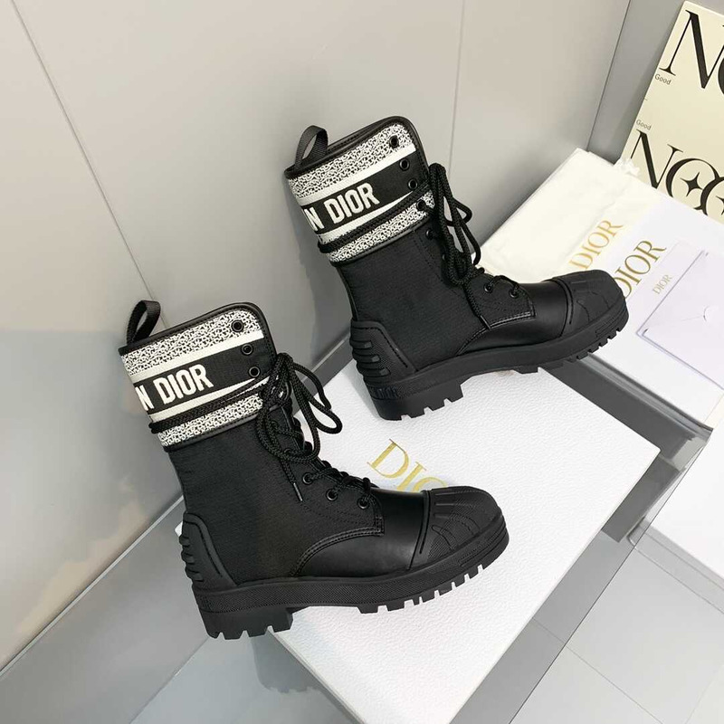 D*or d-major ankle boots black leather and sheepskin