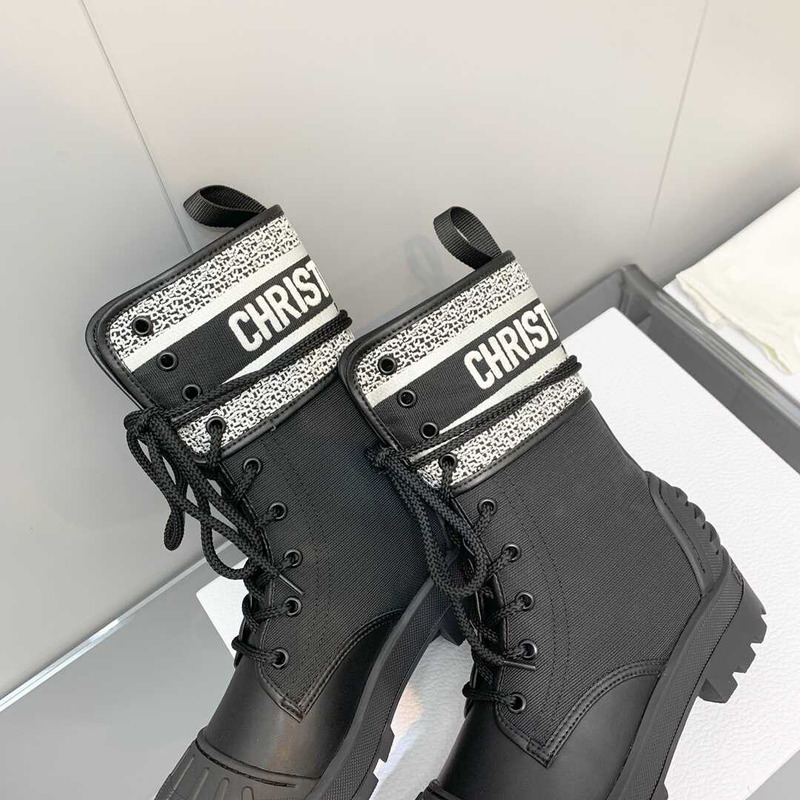 D*or d-major ankle boots black leather and sheepskin