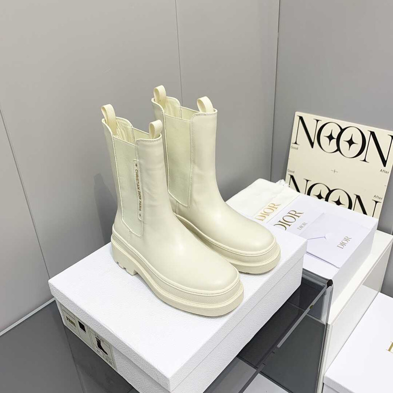 D*or trial ankle boots white cowhide