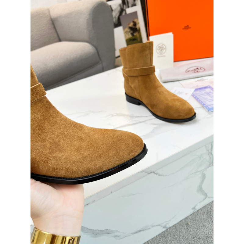 H**mes ankle boots brown