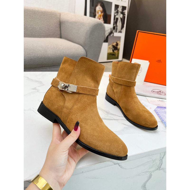 H**mes ankle boots brown